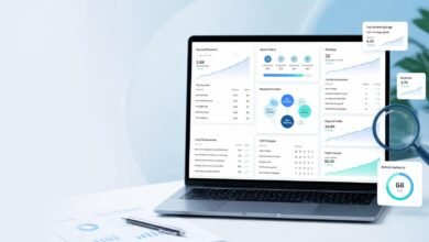 SEO analytics dashboard showing keyword rankings, website traffic, and search engine optimization strategies