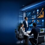 Business team analyzing digital marketing strategies to increase sales